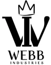 A black and white logo with a crown